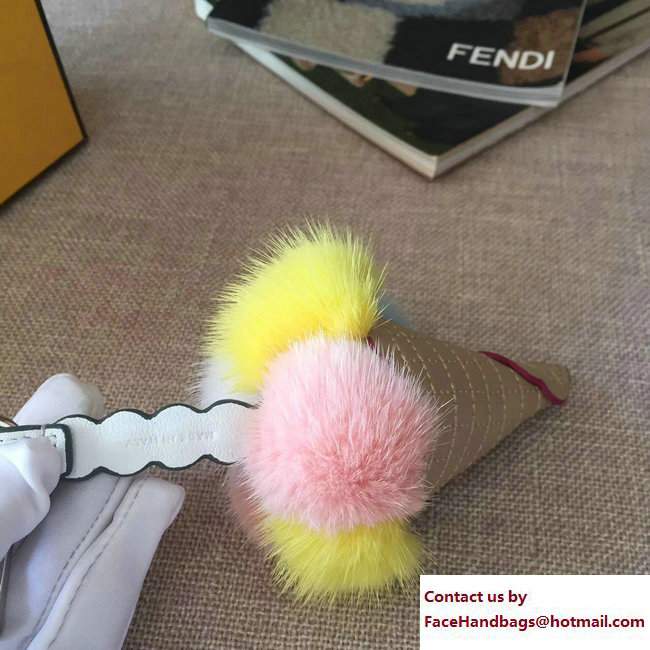 Fendi Multicolour Fox Fur Ice Cream Key Charm 04 2018