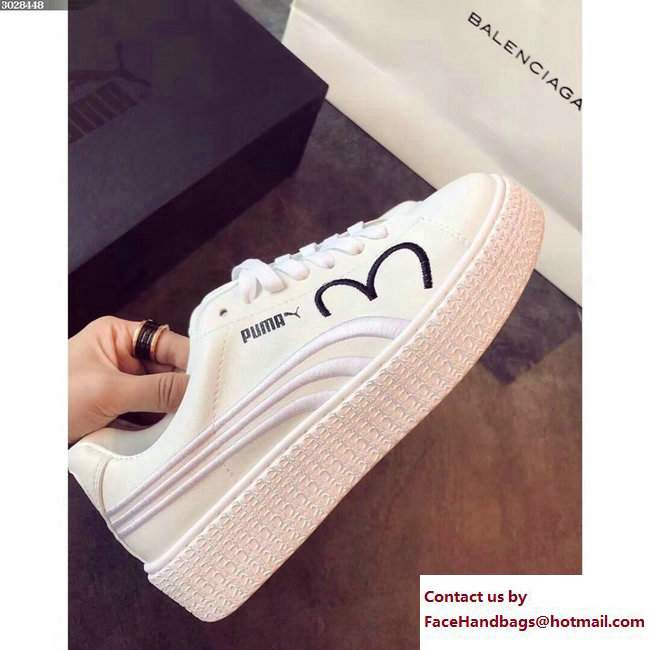 Fenty Puma Heart Sneakers White by Rihanna 2017