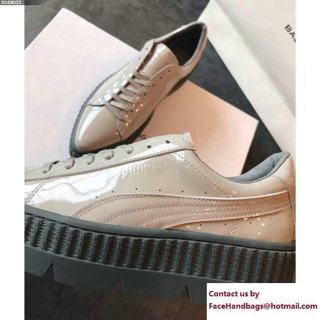 Fenty Puma Pointy Creeper Patent Shoes Beige by Rihanna 2018