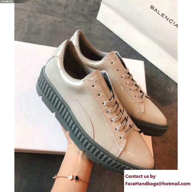 Fenty Puma Pointy Creeper Patent Shoes Beige by Rihanna 2018