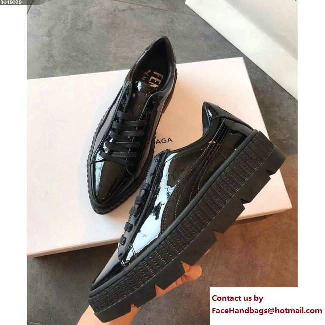 Fenty Puma Pointy Creeper Patent Shoes Black by Rihanna 2018