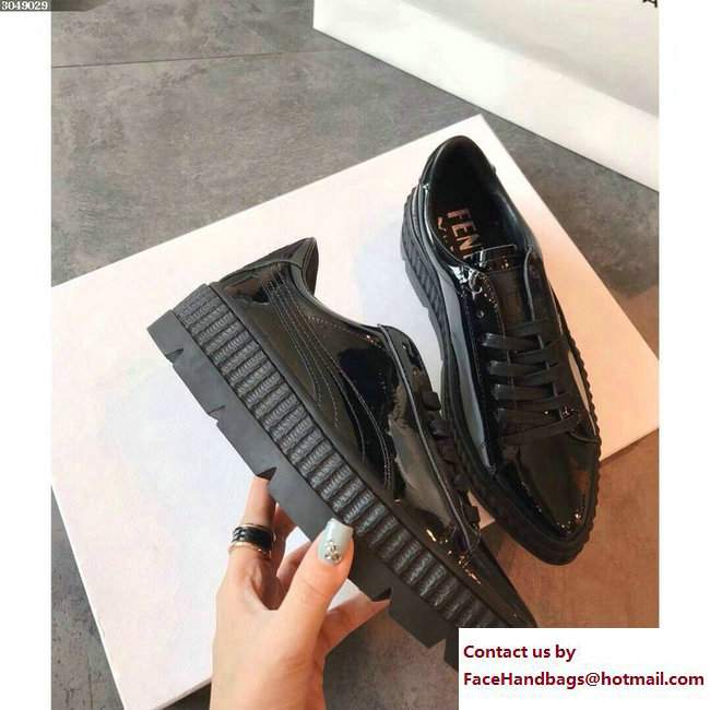 Fenty Puma Pointy Creeper Patent Shoes Black by Rihanna 2018