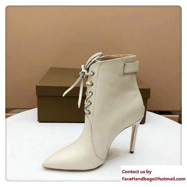 Gianvito Rossi Heel 8.5cm Anden Lace-Up Bootie White 2017