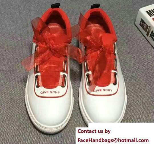 Givenchy Bow Logo Sneakers White/Red 2018 - Click Image to Close