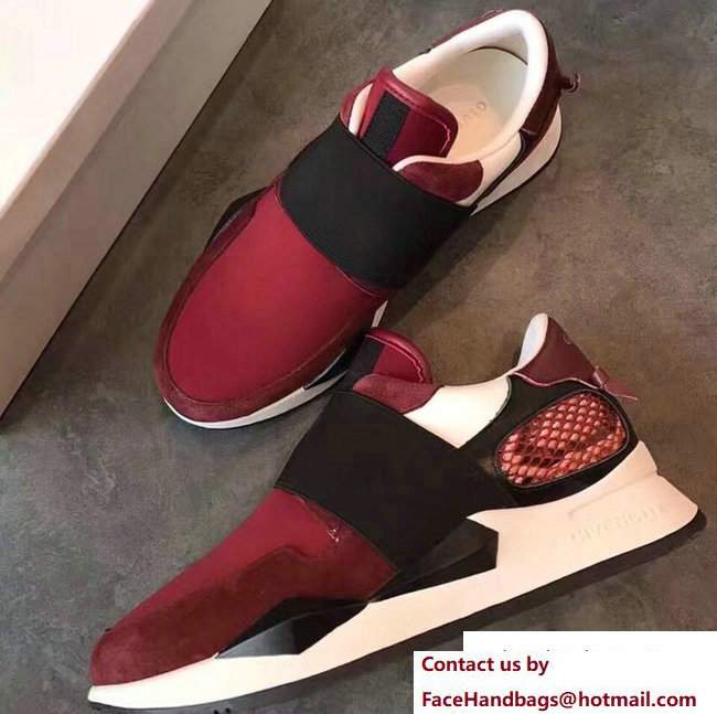 Givenchy Elastic Strap Active Sneakers Burgundy 2018