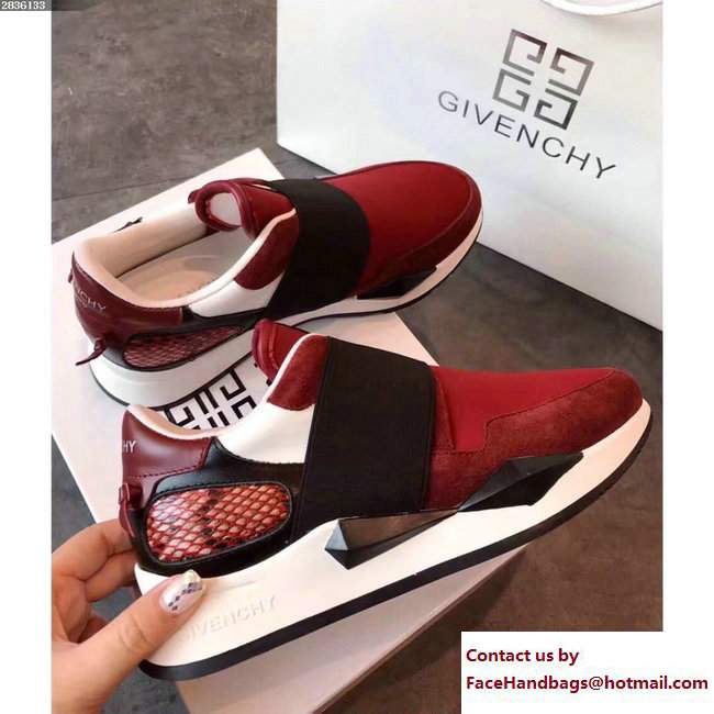 Givenchy Elastic Strap Active Sneakers Burgundy 2018