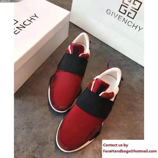 Givenchy Elastic Strap Active Sneakers Burgundy 2018