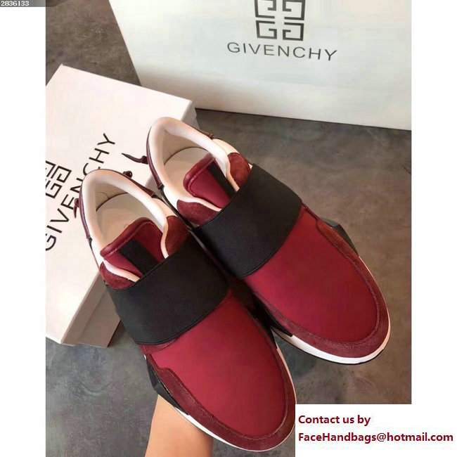 Givenchy Elastic Strap Active Sneakers Burgundy 2018