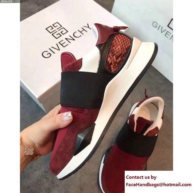 Givenchy Elastic Strap Active Sneakers Burgundy 2018