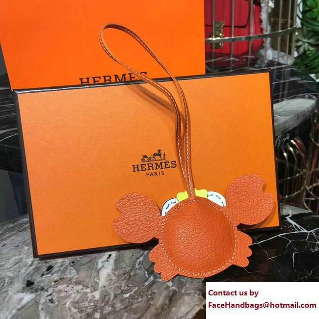 Hermes Crab Leather Bag Charm 16