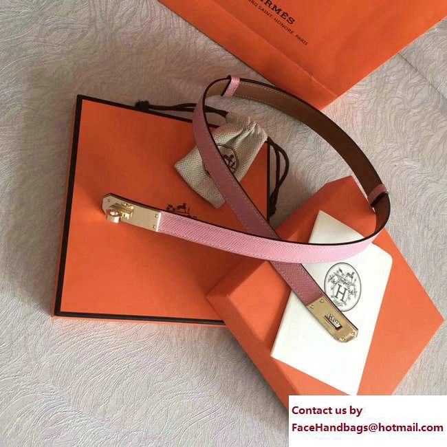 Hermes Width 20mm Epsom Calfskin Kelly Belt Pink/Gold