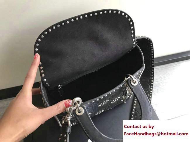 Lady Dior Studded Flowers Supple Medium Bag Black Cruise 2018