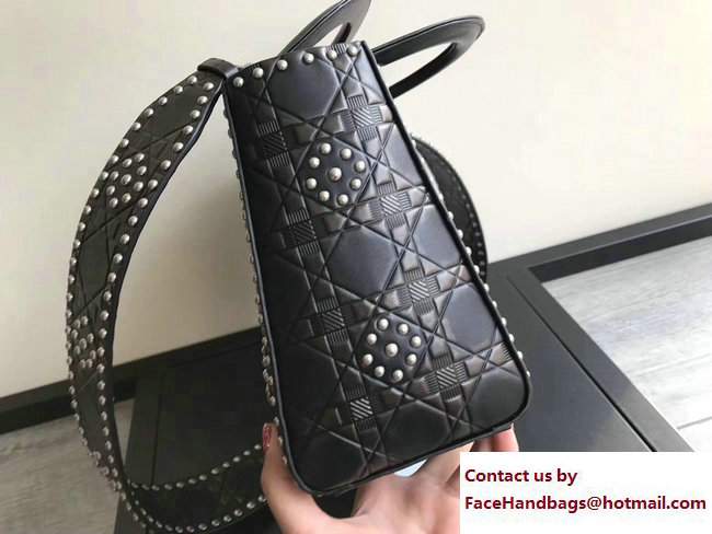 Lady Dior Studded Flowers Supple Medium Bag Black Cruise 2018