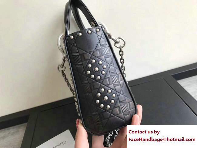 Lady Dior Studded Flowers Supple Mini Bag Black Cruise 2018