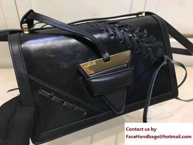 Loewe Barcelona Laced Shoulder Medium Bag Black 2017