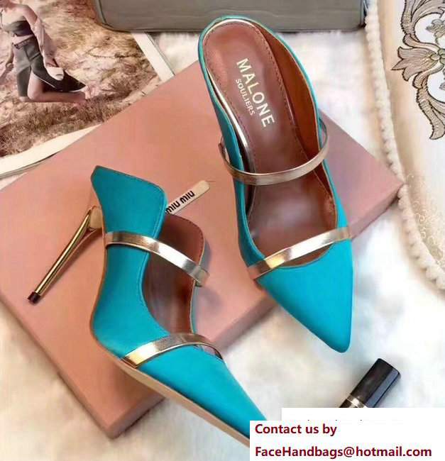 Malone Souliers Heel 10cm Maureen Pumps Satin Turquoise 2017