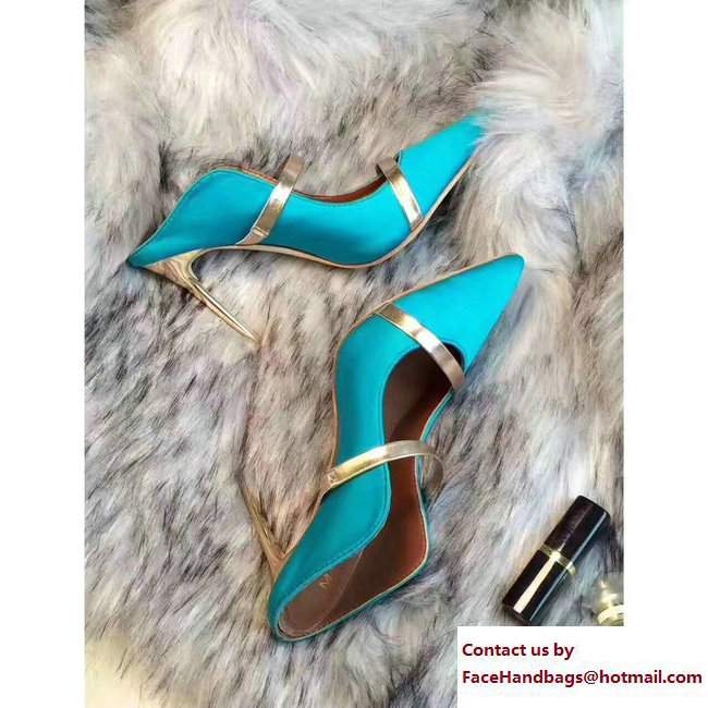 Malone Souliers Heel 10cm Maureen Pumps Satin Turquoise 2017