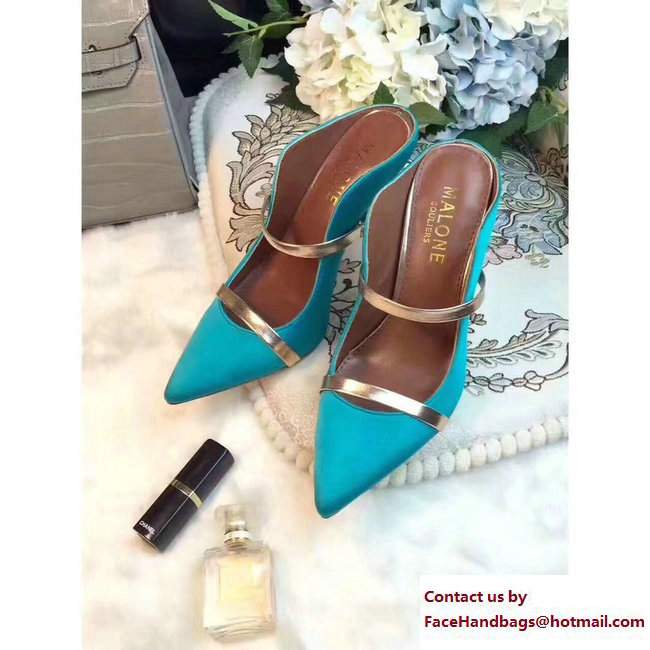 Malone Souliers Heel 10cm Maureen Pumps Satin Turquoise 2017