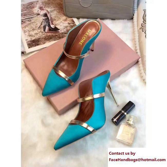 Malone Souliers Heel 10cm Maureen Pumps Satin Turquoise 2017