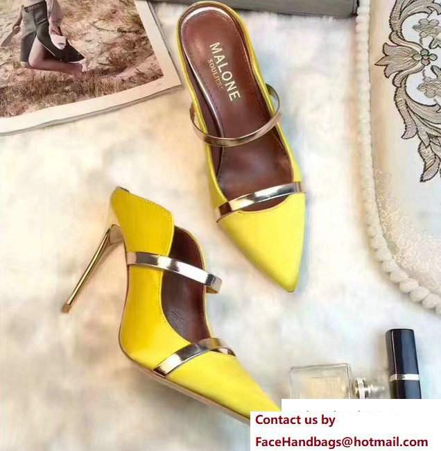 Malone Souliers Heel 10cm Maureen Pumps Satin Yellow 2017