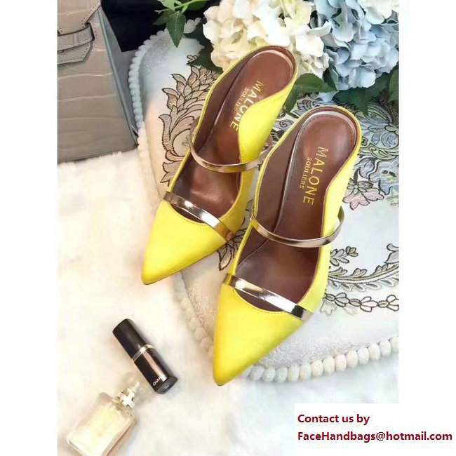 Malone Souliers Heel 10cm Maureen Pumps Satin Yellow 2017