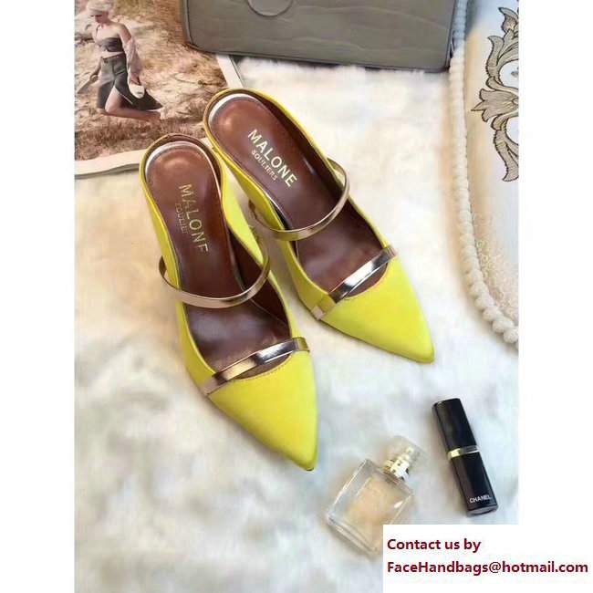 Malone Souliers Heel 10cm Maureen Pumps Satin Yellow 2017