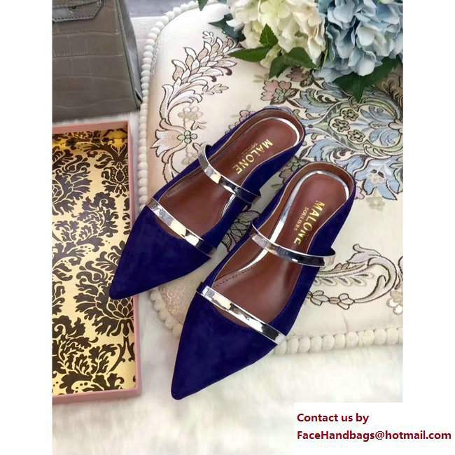 Malone Souliers Maureen sude leather Flats Blue 2017