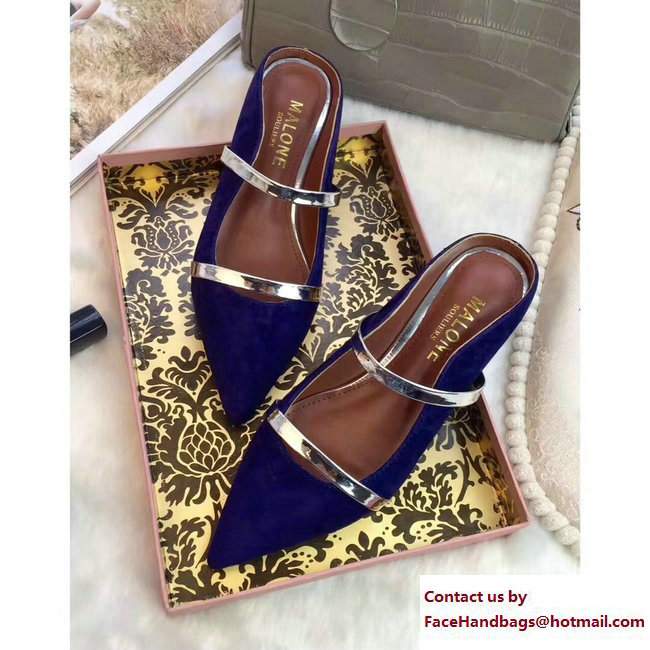 Malone Souliers Maureen sude leather Flats Blue 2017