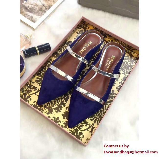 Malone Souliers Maureen sude leather Flats Blue 2017