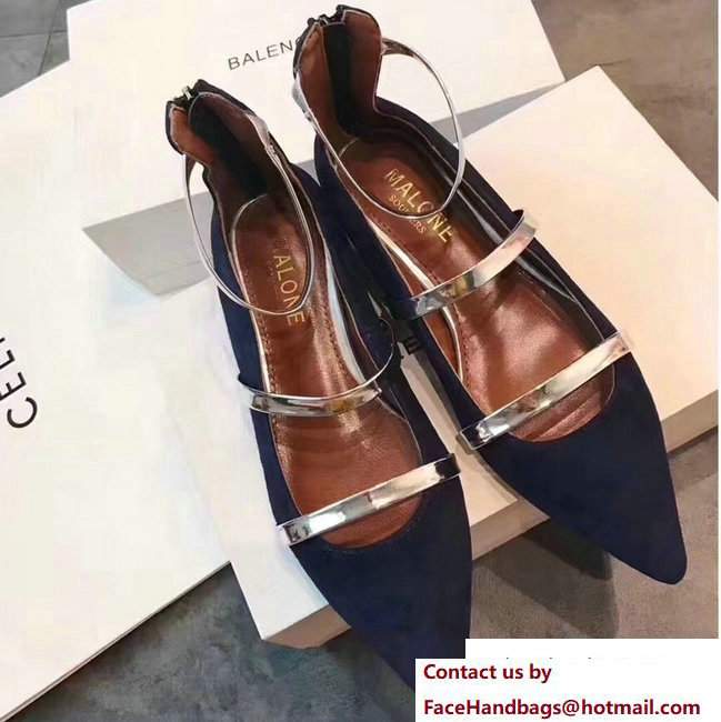 Malone Souliers Robyn Flats/Pumps Suede Dark Blue 2017