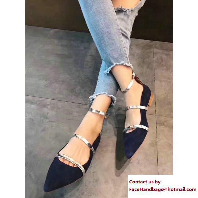 Malone Souliers Robyn Flats/Pumps Suede Dark Blue 2017