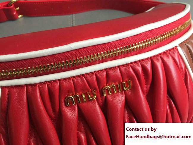 Miu Miu MIU RIDER Belt Bag 5BL008 Red/Brown 2017