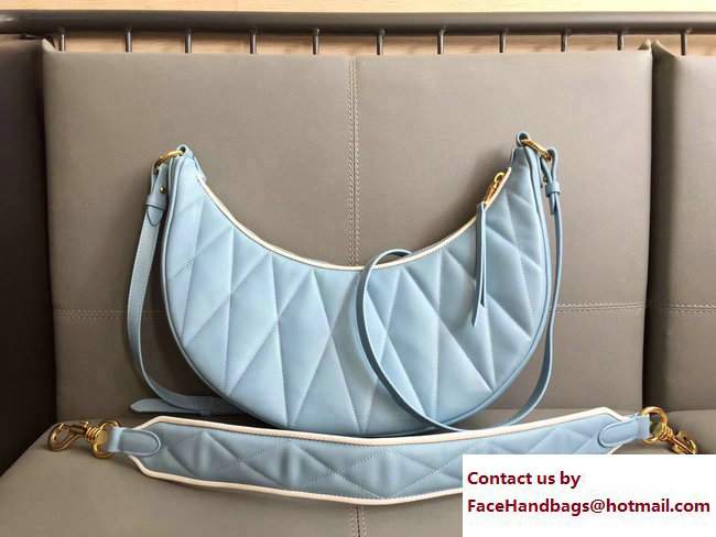 Miu Miu MIU RIDER Shoulder Bag 5BC034Light Blue/White 2017