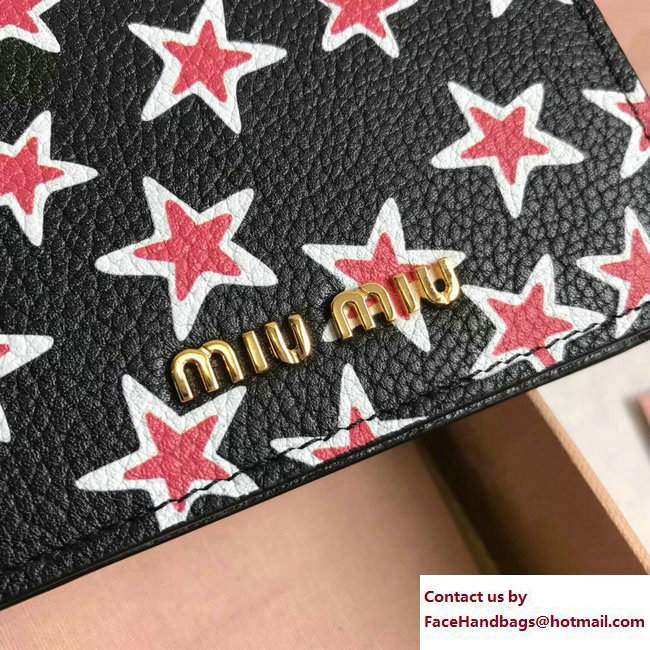 Miu Miu Madras Goat Leather Wallet 5MV204 Star Black 2017