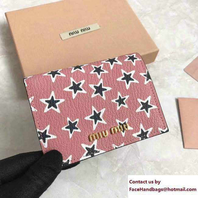 Miu Miu Madras Goat Leather Wallet 5MV204 Star Pink 2017