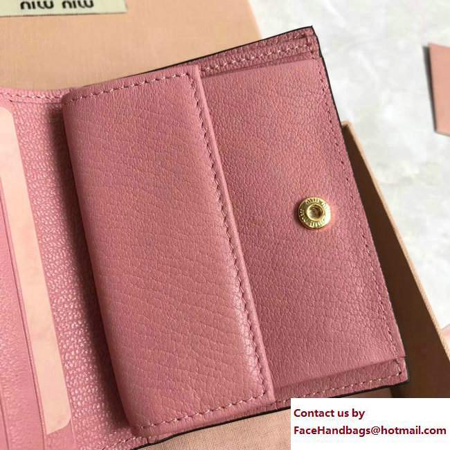 Miu Miu Madras Goat Leather Wallet 5MV204 Star Pink 2017