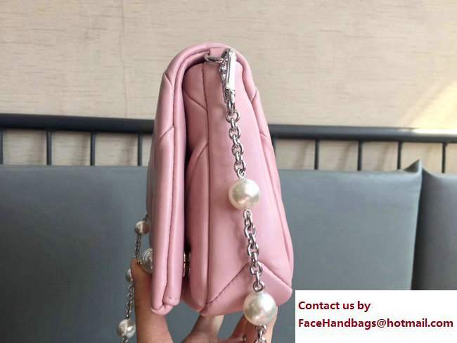 Miu Miu Pearl Cristal Chain Shoulder Bag 5BD063 Pink 2017