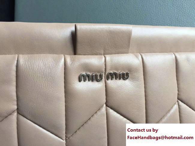 Miu Miu Pearl Cristal Chain Shoulder Clutch Bag 5BH356 Nude 2017