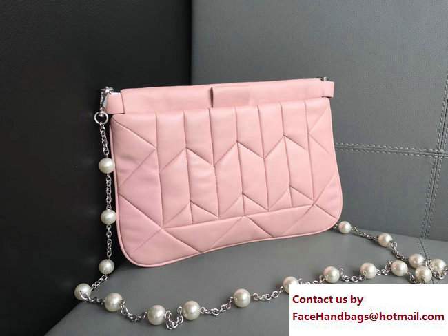 Miu Miu Pearl Cristal Chain Shoulder Clutch Bag 5BH356 Pink 2017