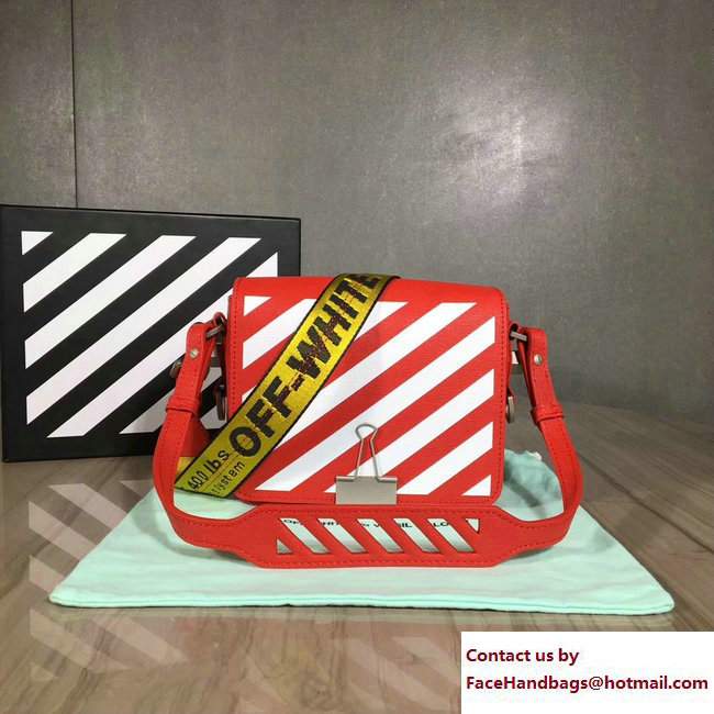 Off-White Binder Clip Bag With Diagonals Red 2017