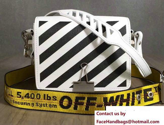 Off-White Binder Clip Bag With Diagonals White 2017