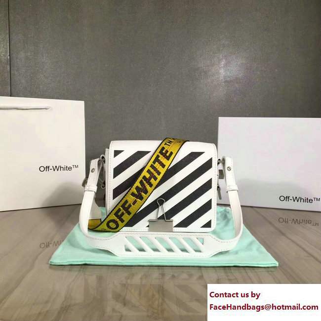 Off-White Binder Clip Bag With Diagonals White 2017