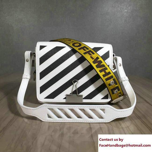 Off-White Binder Clip Bag With Diagonals White 2017