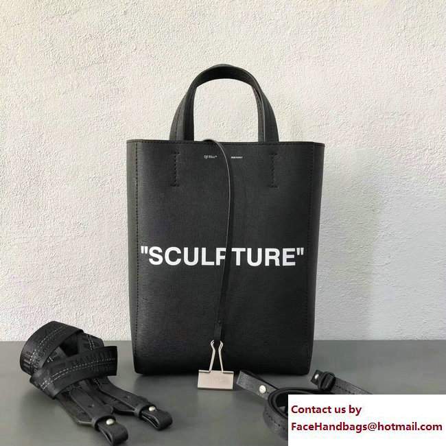 Off-White Sculptur Leather Tote Bag Black 2017