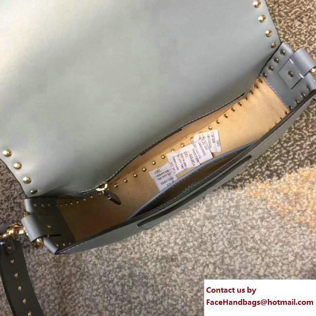 Valentino Calfskin Rockstud Shoulder Crossbody Bag Light Blue 2018