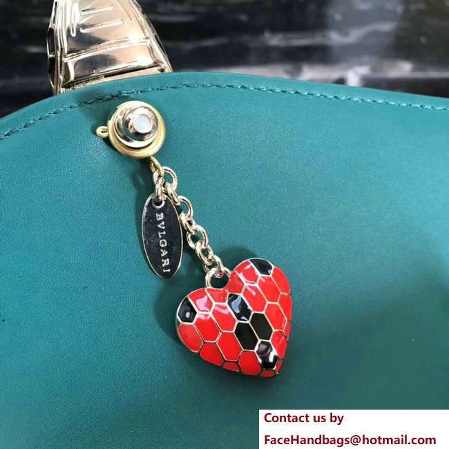 Bvlgari Love Heart Charm Serpenti Forever Flap Cover Small Bag Green 2018