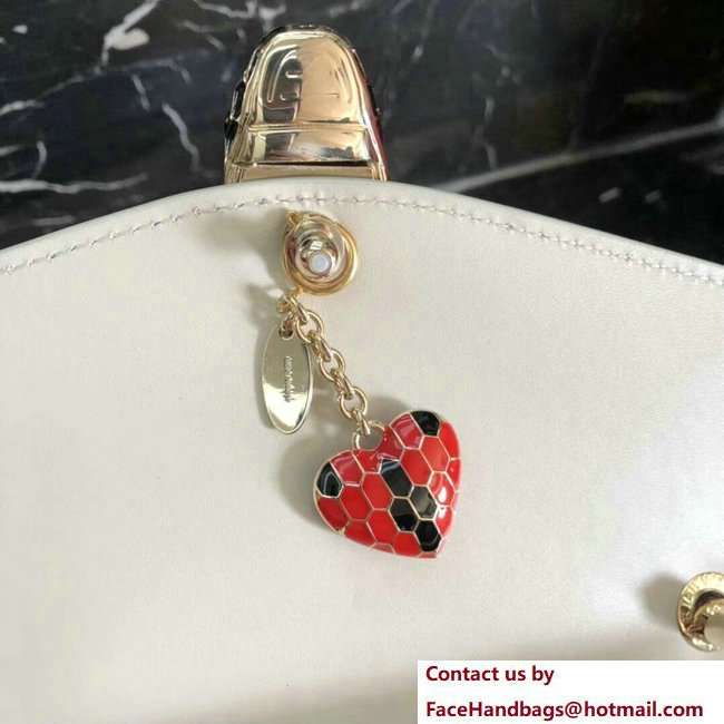 Bvlgari Love Heart Charm Serpenti Forever Flap Cover Small Bag Off White 2018