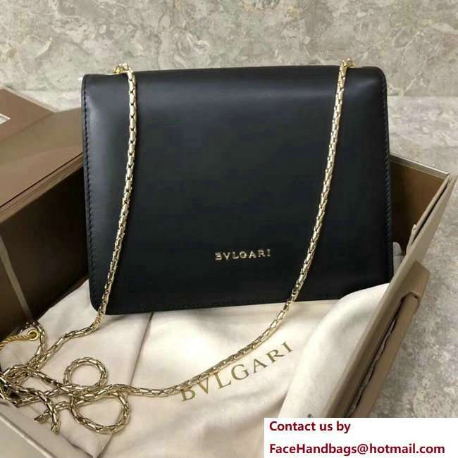 Bvlgari Pop Heart Serpenti Forever Flap Cover Small Bag Black 2018