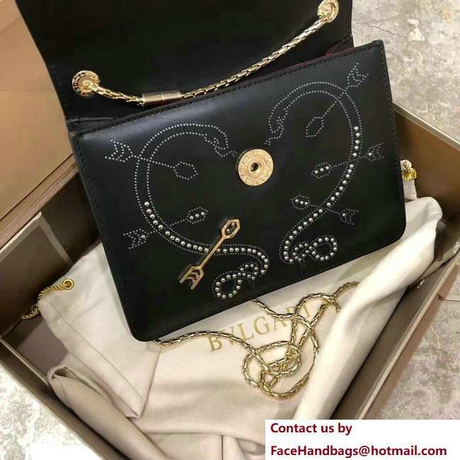 Bvlgari Pop Heart Serpenti Forever Flap Cover Small Bag Black 2018