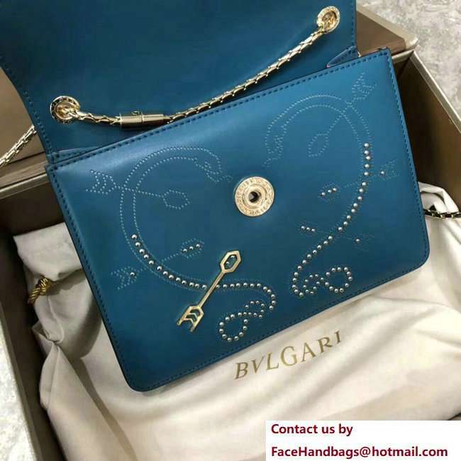 Bvlgari Pop Heart Serpenti Forever Flap Cover Small Bag Cyan 2018